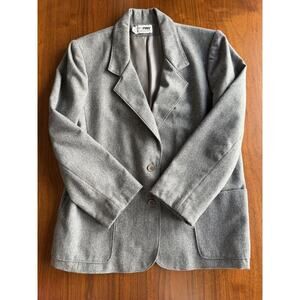 Vintage Russ Togs Grey Two-Button Blazer Jacket - Size 16 Made in USA